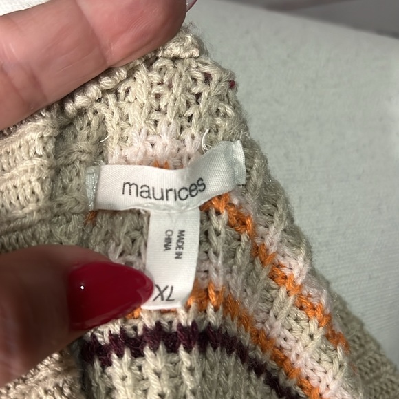 Maurice’s crop striped sweater women’s XL - preppy - cottagecore -nerd aesthetic - Picture 6 of 7